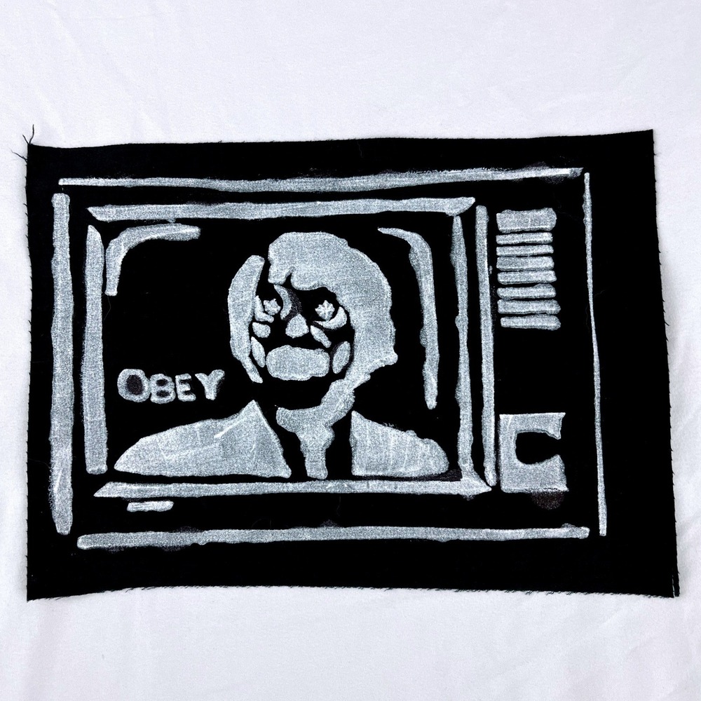 Obey They Live Patch DIY Hand painted Punk Patch Goth Emo Crust Punk Grunge